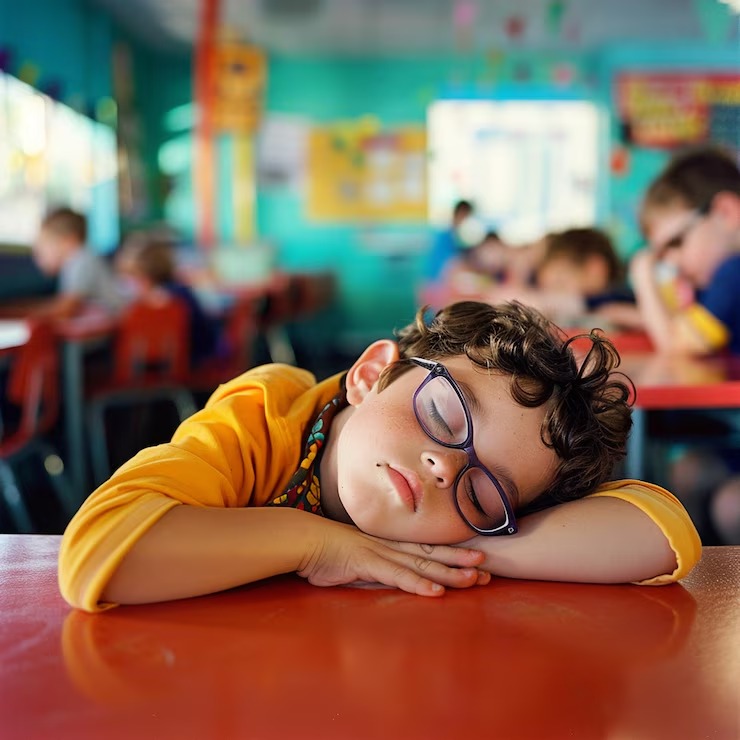 imgi 64 little boy wearing glasses plaid shirt is sleeping desk 862994 540955