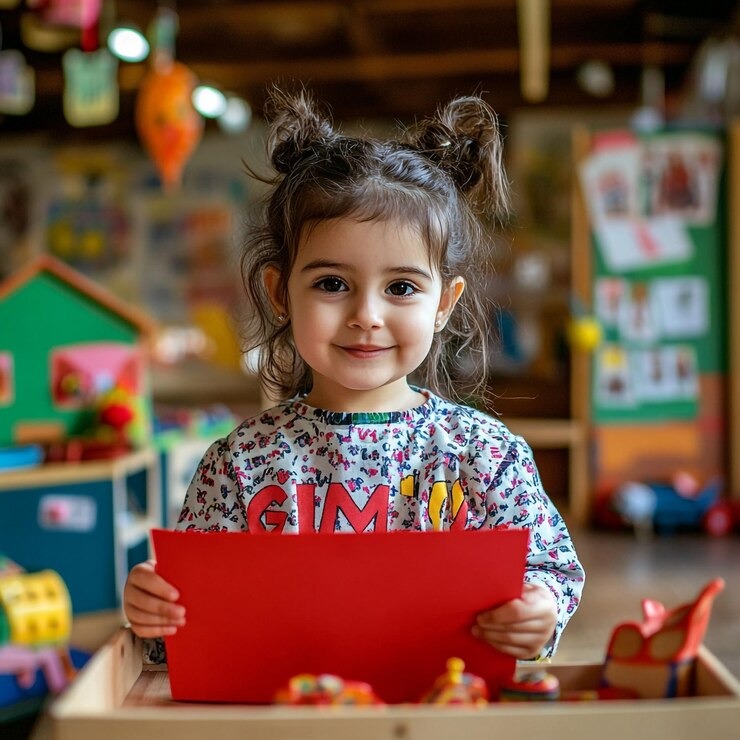 imgi 64 photo young girl kindergarten sitting table holding piece paper 564692 78397