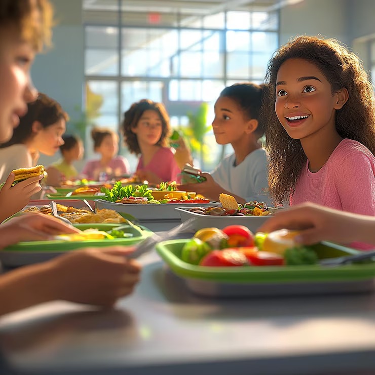 imgi 65 quotcloseup cafeteria table with diverse group studentsquot 1324785 121707