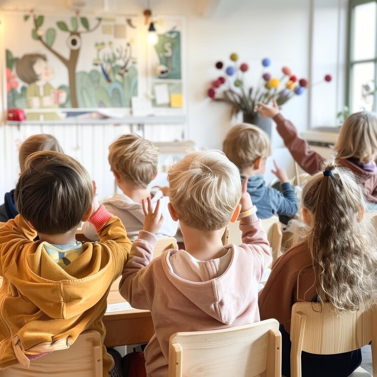 imgi 65 school children hands up answering classroom 601128 10367